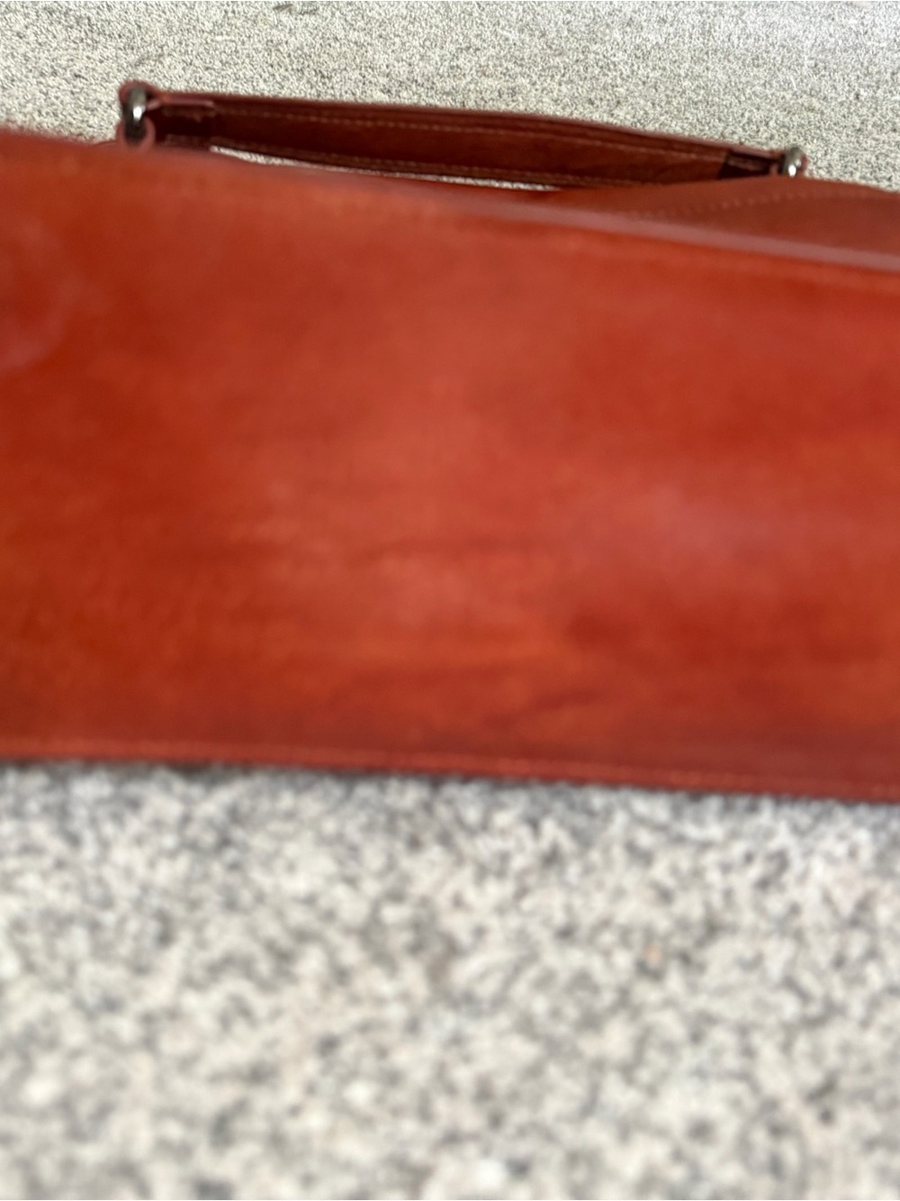 Rich Cognac Leather Crossbody Satchel | Vintage Minimalist Everyday Bag - Picture 7 of 11